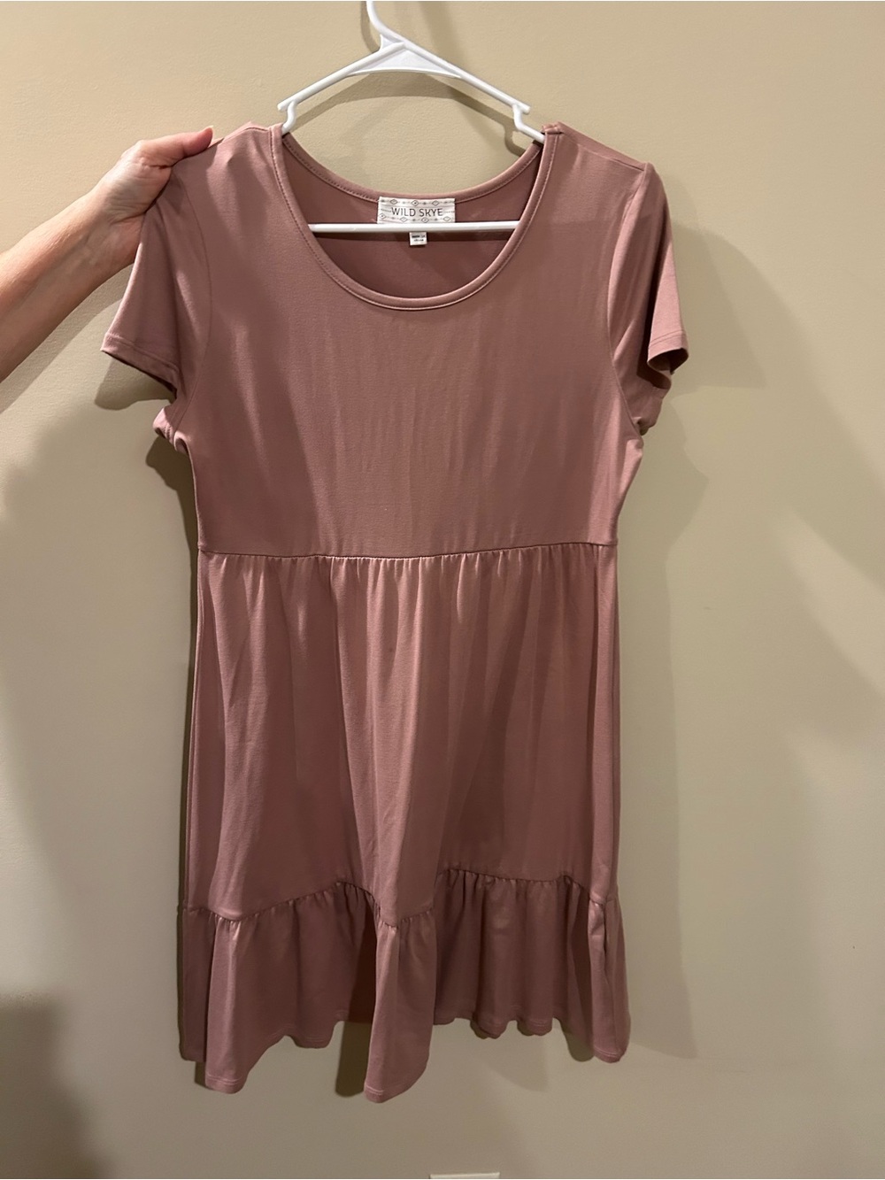 Dusty Rose soft mini Short sleeved dress